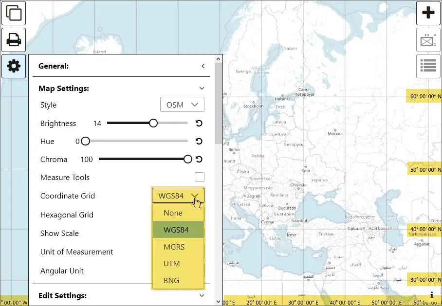 Display of Coordinate Grids in Military Map Generator [map.army]