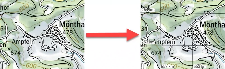 Switching the coordinate grid to LV03 (Swiss Landesvermessung 1903)