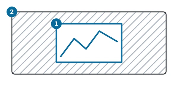 La propriété extent découpe un service : carte seulement dans le cadre intérieur, zone hachurée vide autour.