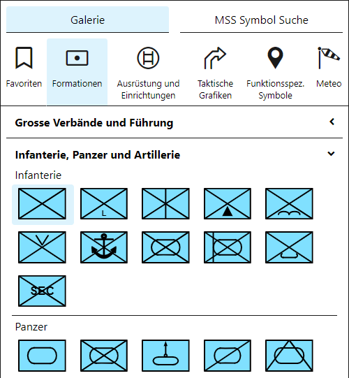 Galerie zur Auswahl von Basissymbolen