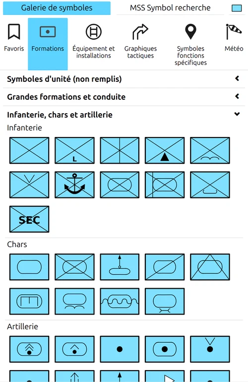 Galerie pour la sélection de symboles de base