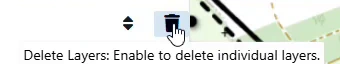 The 'Delete Layers' trash icon above the Layer-Manager toolbar, with its tooltip open
