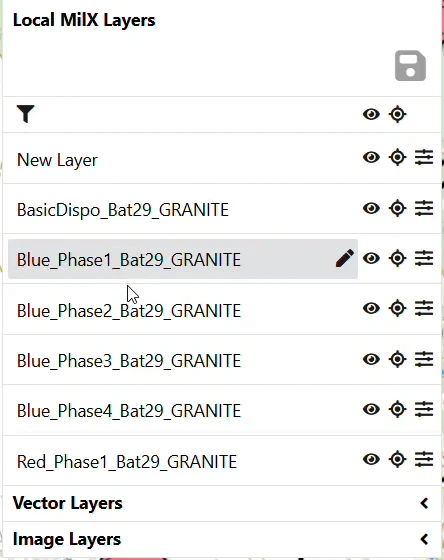 The layer list after a load: session layer 'New Layer' kept at top, loaded layers added below