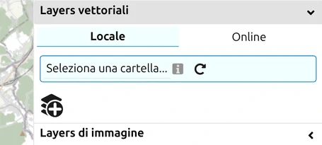 Pannello «Layers vettoriali» di map.army — un KML caricato in questo modo diventa un livello vettoriale, non simbologia MilX