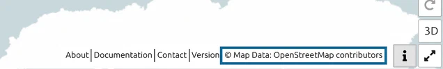 Bottom-right information bar of map.army showing the link '© Map Data: OpenStreetMap contributors'