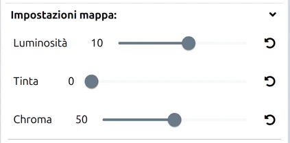 Opzioni, gruppo 'Impostazioni mappa' dopo un link mapType: la prima riga è 'Luminosità', la riga 'Tipo di mappa' non c'è più