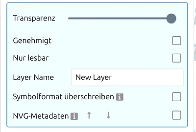 'NVG-Metadaten' am unteren Ende des Einstellungsbereichs eines Layers, unterhalb von 'Symbolformat überschreiben'