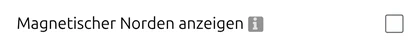 Kontrollkästchen 'Magnetischen Norden anzeigen' unter 'Kartentools' im Optionen-Fenster von map.army