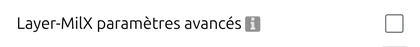 Case à cocher 'Paramètres avancés du layer MilX' dans le panneau Options de map.army