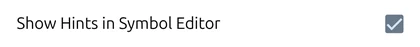 'Show Hints in Symbol Editor' checkbox in the map.army Options panel