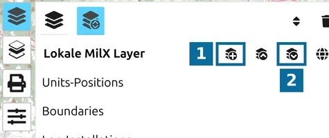 'Neuer MilX Layer' und 'Als MilX speichern' als Gruppenaktionen im map.army-Layer-Manager