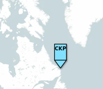 A 'CKP' (checkpoint) tactical graphic placed on the map.army map, added on top of an imported route
