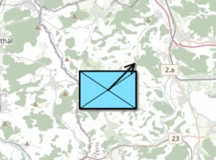 The same infantry unit with Rotatable Symbols off: the symbol stays upright and a direction-of-movement arrow points to 45°