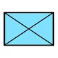 Unité d'infanterie amie : rectangle bleu avec une croix diagonale