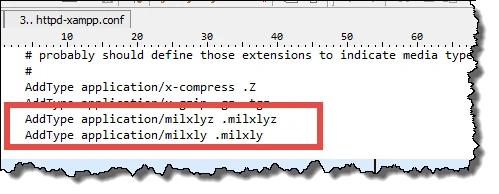 Web server MIME type configuration for .milxlyz and .milxly file extensions