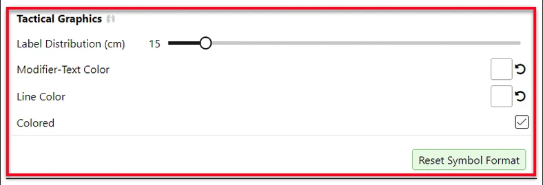 Settings for tactical graphics