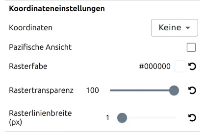 Einstellungen für Koordinaten