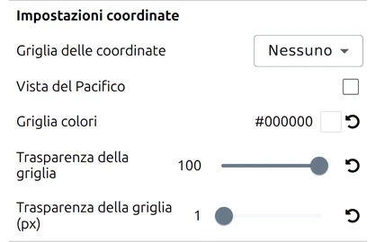 Impostazioni del sistema di coordinate