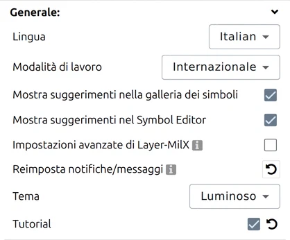 Impostazioni e opzioni generali