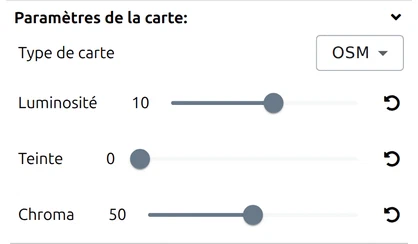 Paramètres généraux de la carte