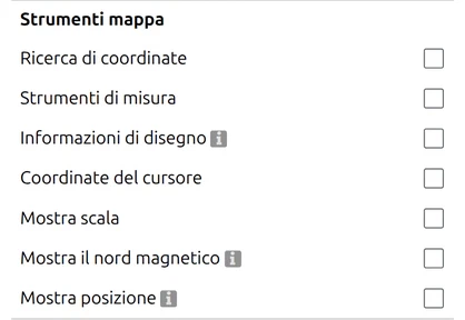 Impostazioni degli strumenti cartografici