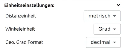 Einstellungen für Einheiten