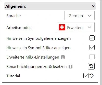Allgemeine Einstellungen und Optionen