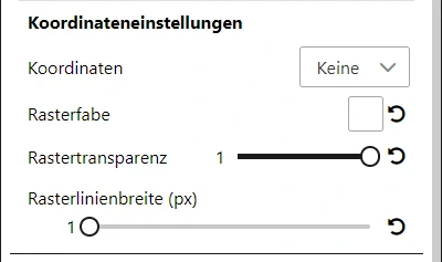 Einstellungen für Koordinaten