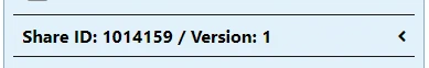 Version number of a MilX Share in the share dialog