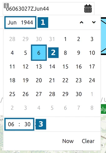 map.army date-time picker set to 6 June 1944, 06:30