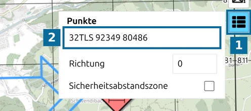 map.army-Punktliste einer ausgewählten Einheit mit der Position 32TLS 92349 80486