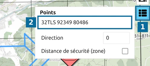 Liste des points de map.army pour une unité sélectionnée, avec sa position 32TLS 92349 80486